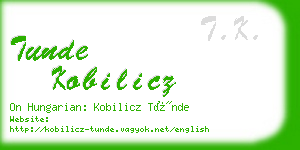 tunde kobilicz business card